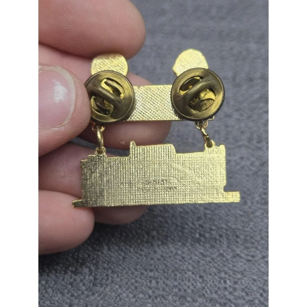 Vintage Belfast Maine Lions Club 55th Anniversary Train Caboose Dangle Pin‎